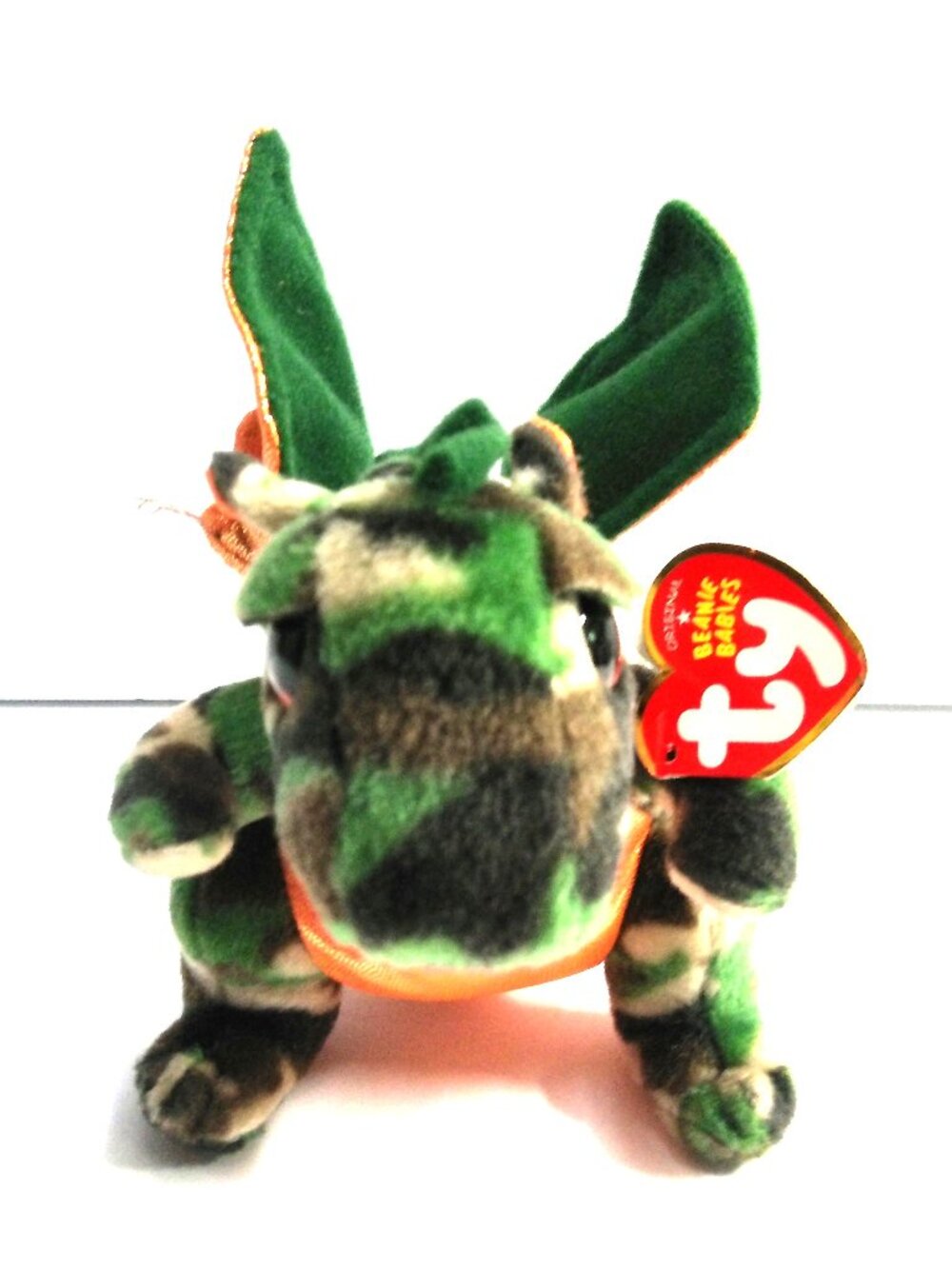 TY Beanie Baby Razor the Camouflage Dragon 2015 Retired 9" Long NEW With Tags